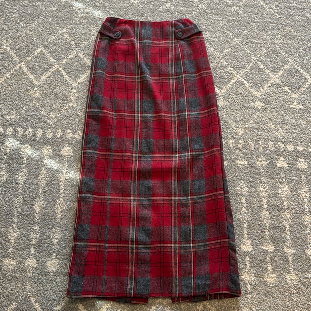 Breeches Vintage Wool Tartan Plaid Ankle Skirt